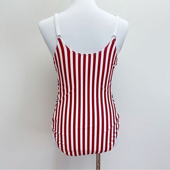 Patriotic USA American Flag Stars and Stripes Lattice One Piece Swimsuit - Picture 6 of 16